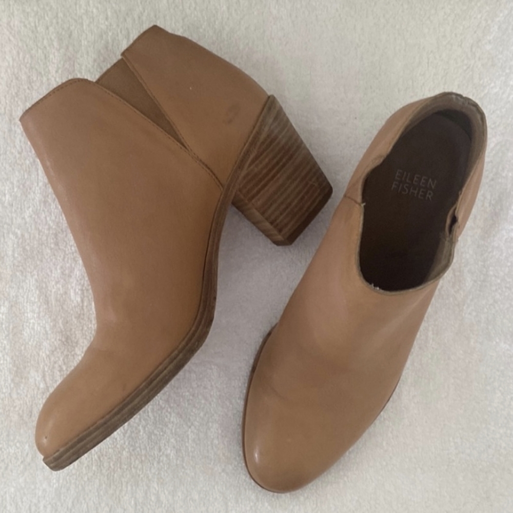EILEEN FISHER | Leather Ankle Boots - Picture 6 of 6